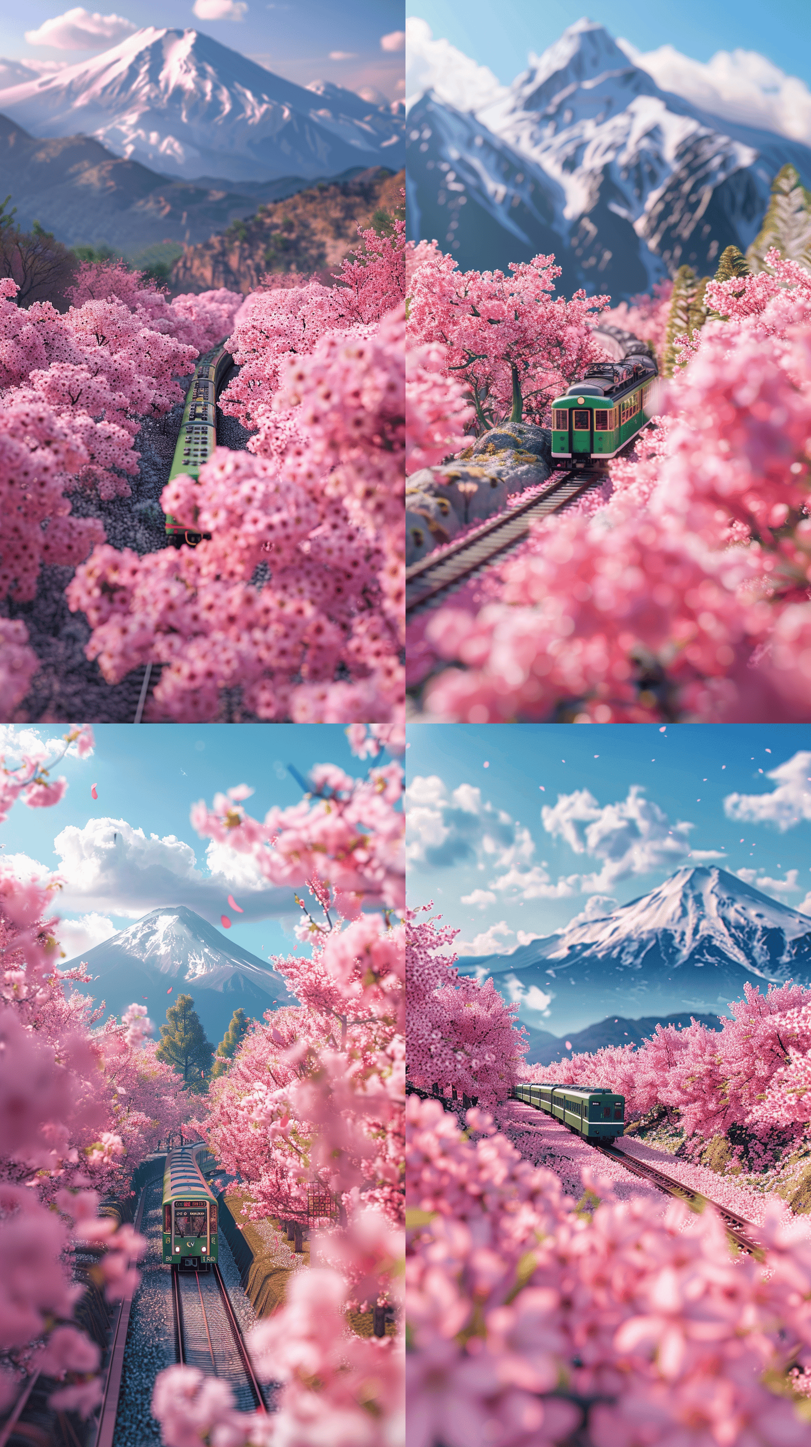 建筑设计-AI图片春天唯美红色桃花樱花